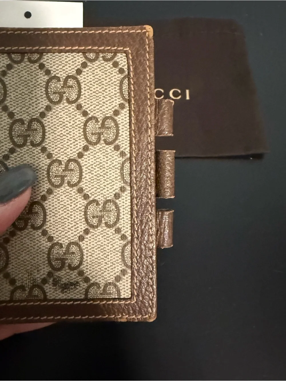 Gucci Vintage Bifold Beige and Brown GG Monogram Card/Passport Holder! Unisex!